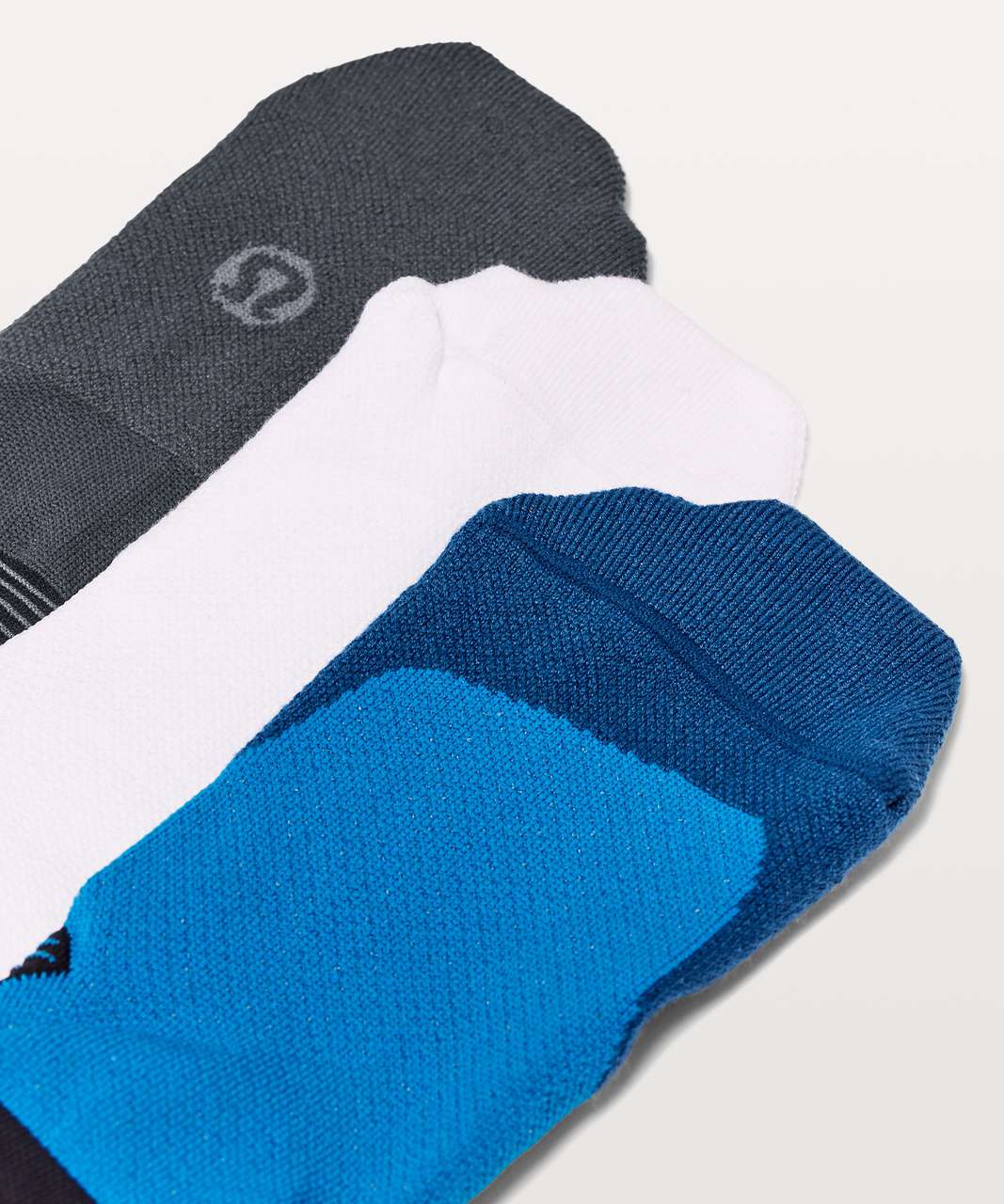 Lululemon T.H.E. Sock (Silver) 3 Pack - Shocking Blue / White / Melanite