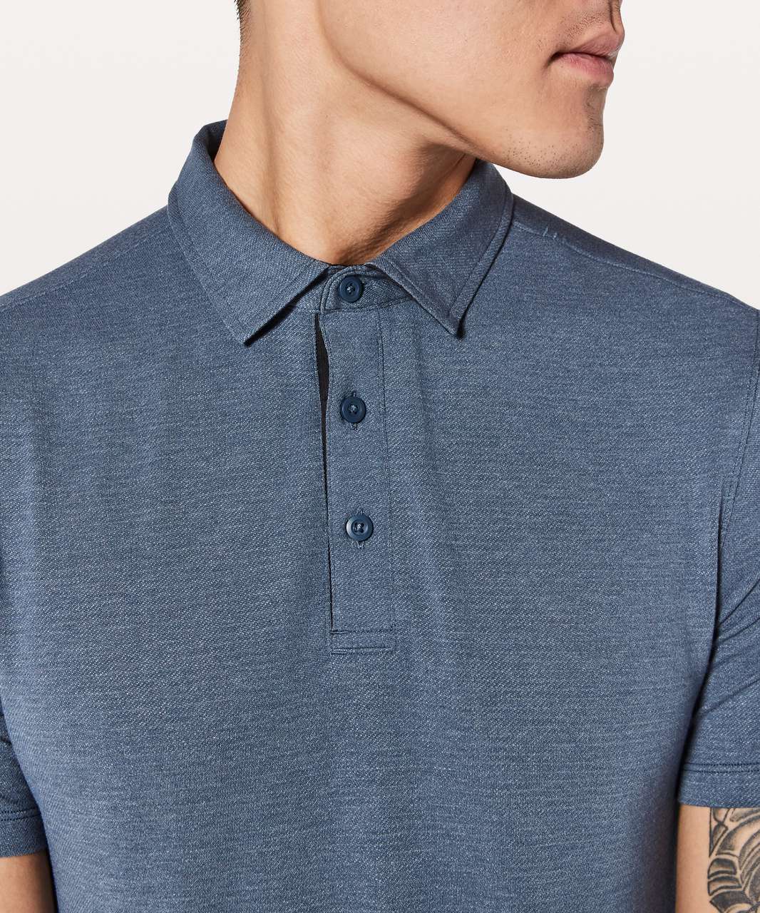 Lululemon Evolution Polo - Heathered Iron Blue (First Release) - lulu ...