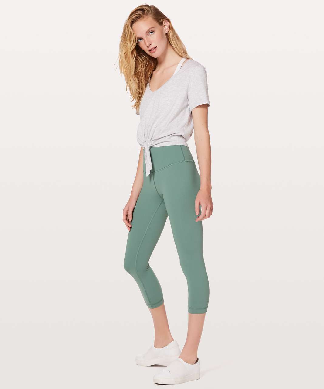 NEW LULULEMON Wunder Under Crop HR 8 10 12 Celadon Green