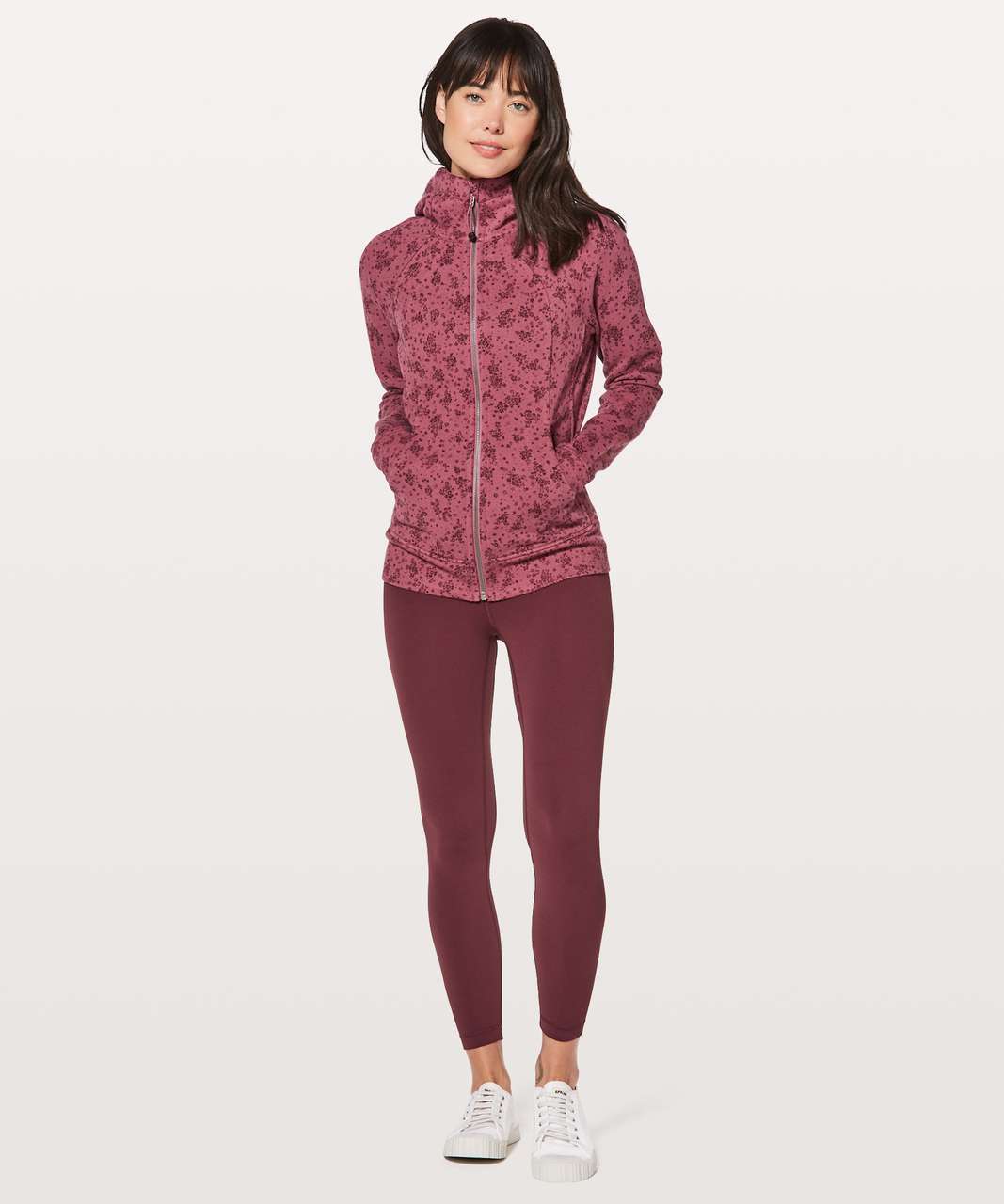 Lululemon Scuba Hoodie *Light Cotton Fleece - Pixie Floral So Merlot Redwood / So Merlot