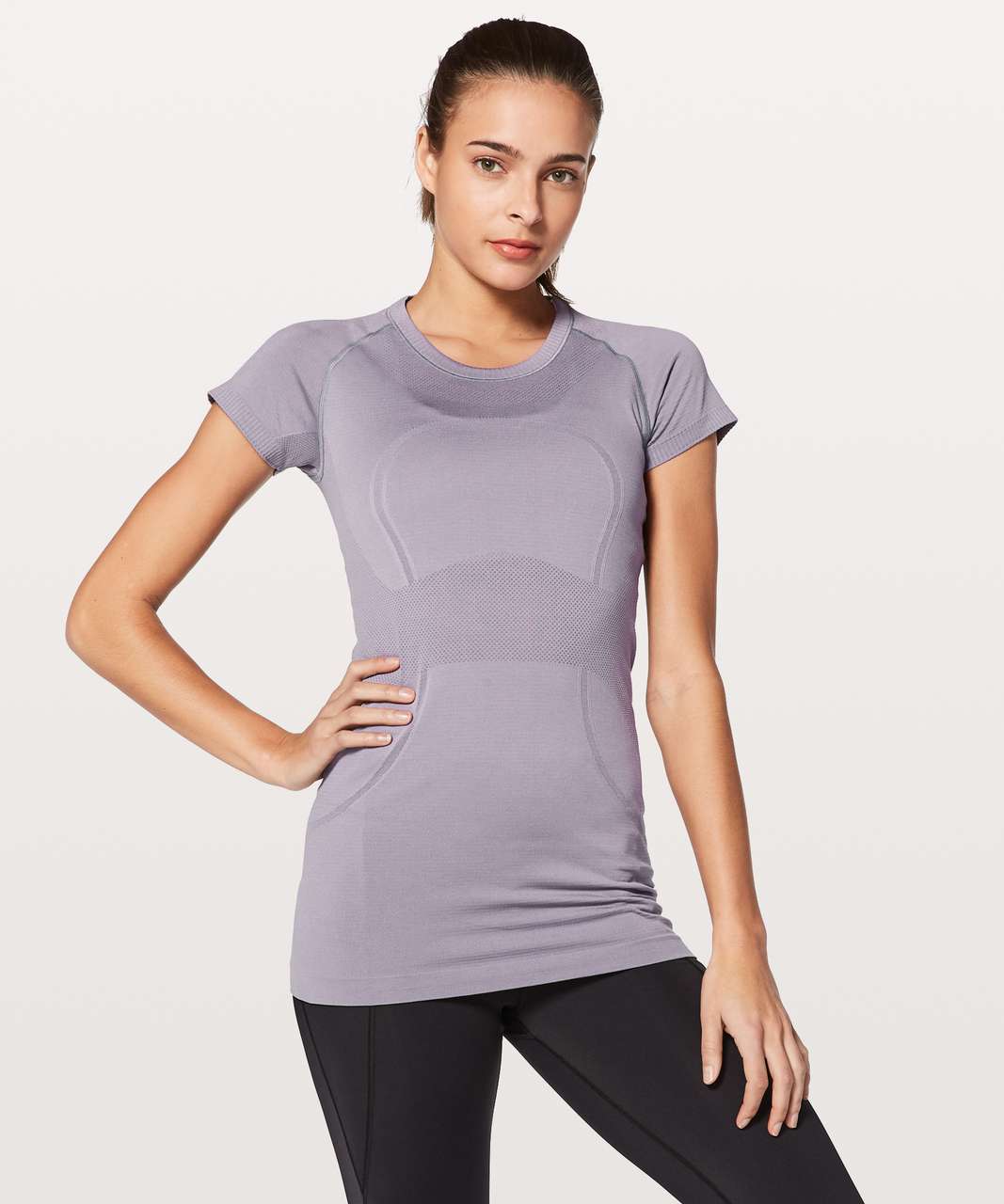 Lululemon Swiftly Tech Short Sleeve Crew *Sparkle - Black / White / Silver  - lulu fanatics