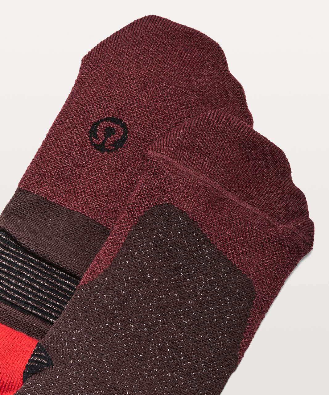 Lululemon T.H.E. Sock *Silver - Black Garnet / Redwood / Varsity Red