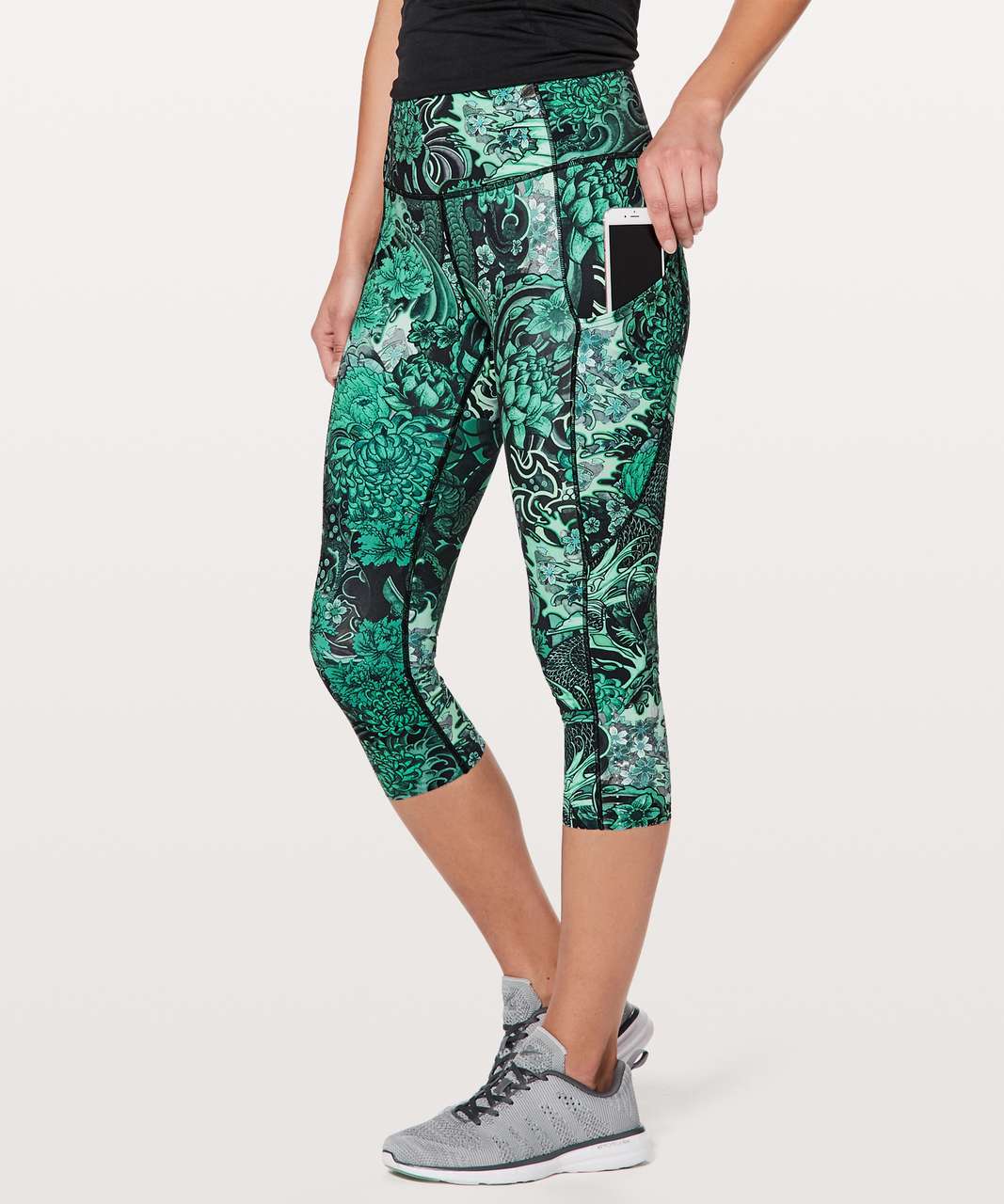 Lululemon Fast & Free Crop II *Nulux 19 - Memoir Multi Green - lulu  fanatics