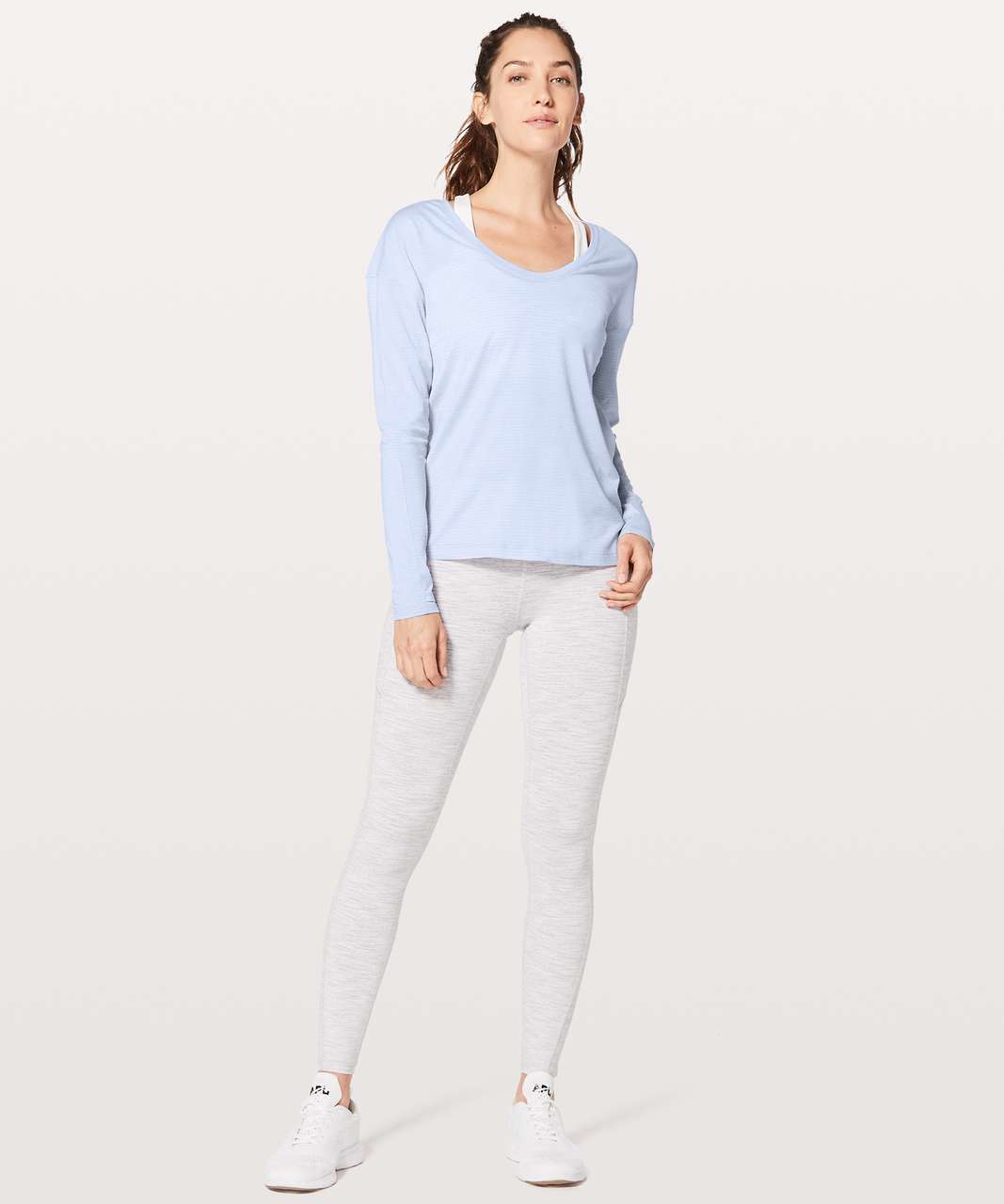 Lululemon Meant To Move Long Sleeve - Heathered Cool Breeze