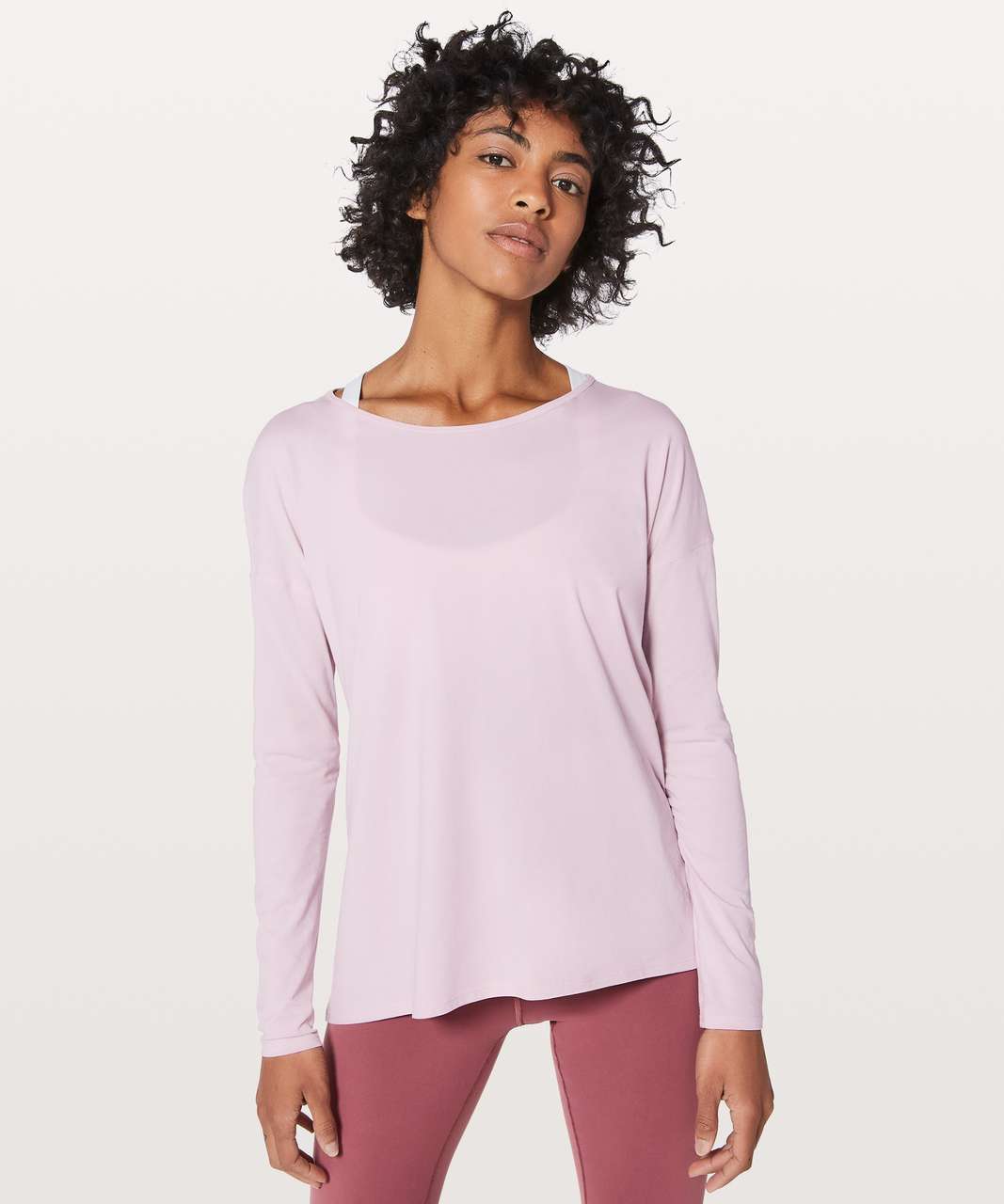 Lululemon Back Into It Long Sleeve - Porcelain Pink - lulu fanatics