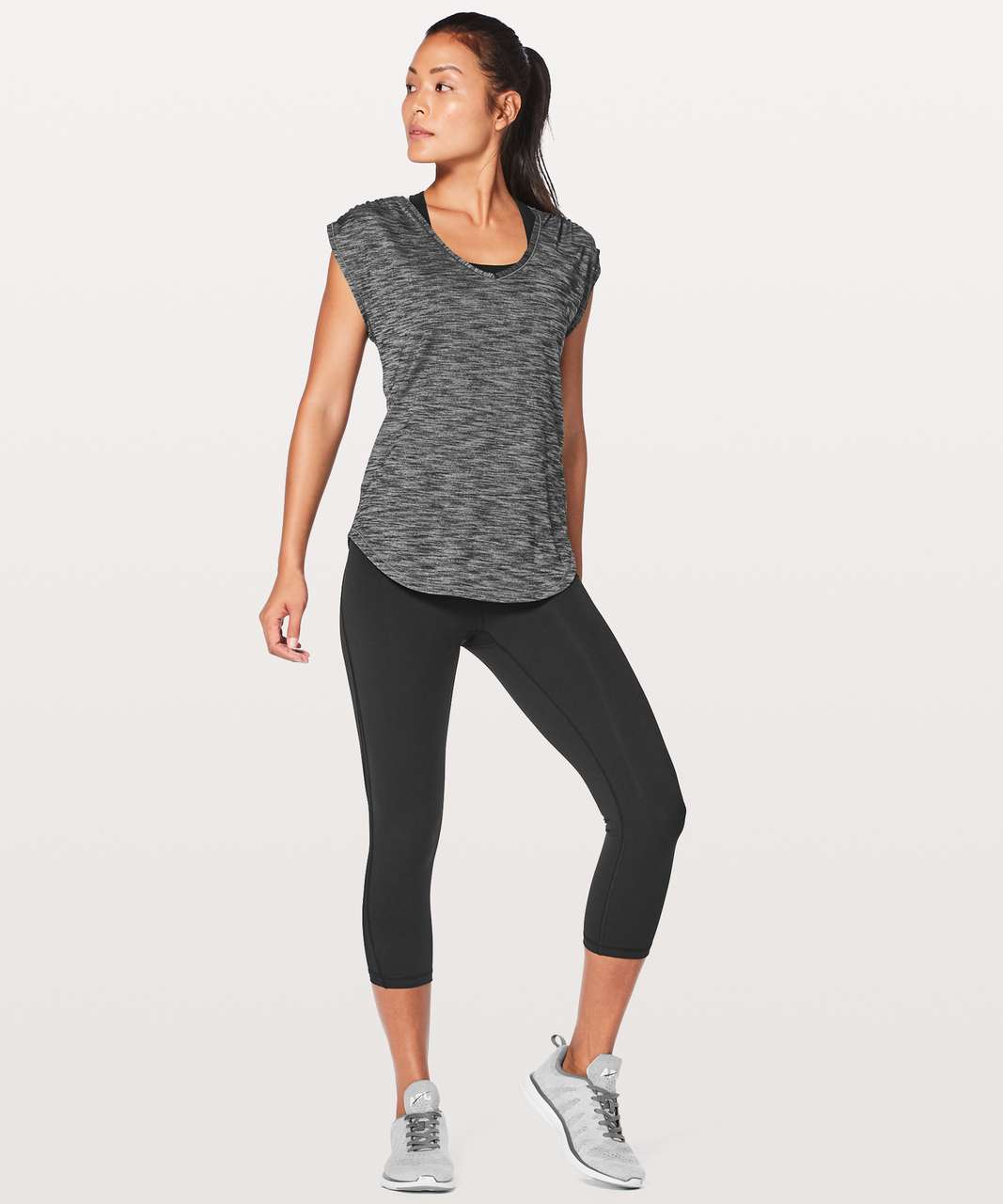 Lululemon Sweat Times Short Sleeve - Heathered Black