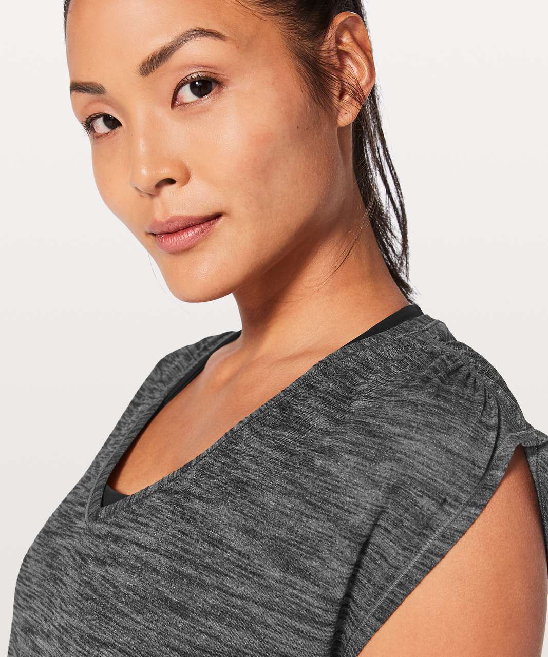 Lululemon Sweat Times Short Sleeve - Heathered Black