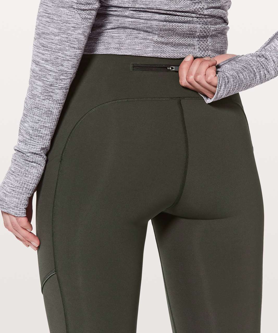 Lululemon Speed Up Crop 21 - Evergreen - lulu fanatics