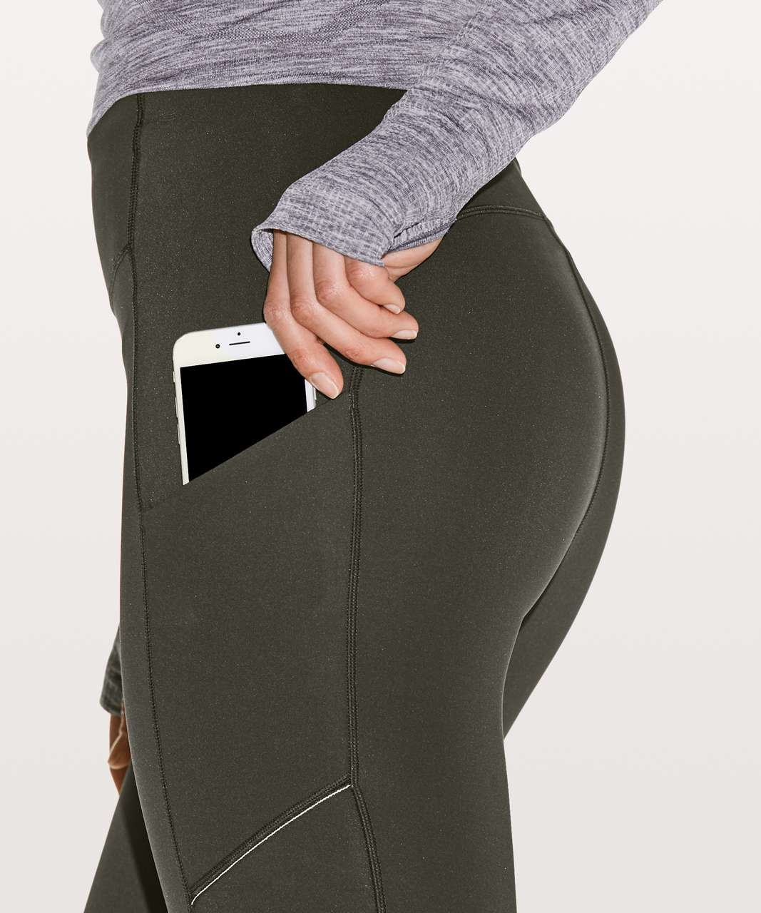 Lululemon speed up crop legging in dark olive. Brand