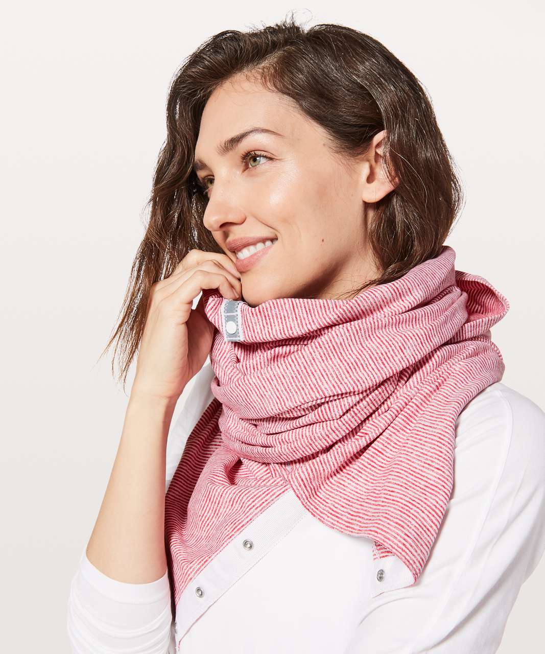 Lululemon Vinyasa Scarf *Rulu - Tonka Stripe Heathered Vintage Rose White