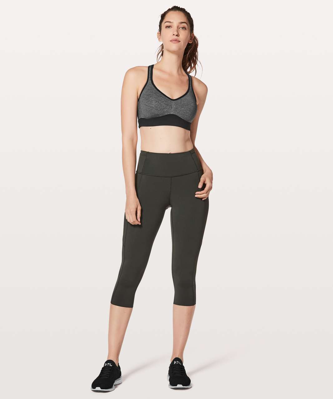 Lululemon Speed Up Bra *High Support for C/D Cup - Heathered Black ...