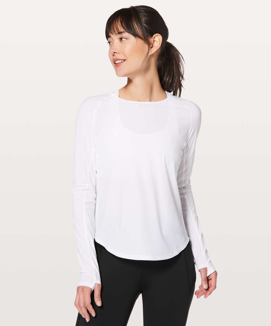 Lululemon Play Off The Pleats Long Sleeve - White - lulu fanatics