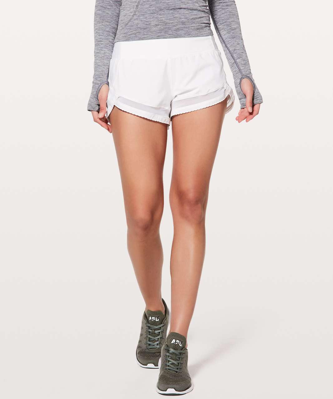 Lululemon Time To Sweat Short *3 - White - lulu fanatics