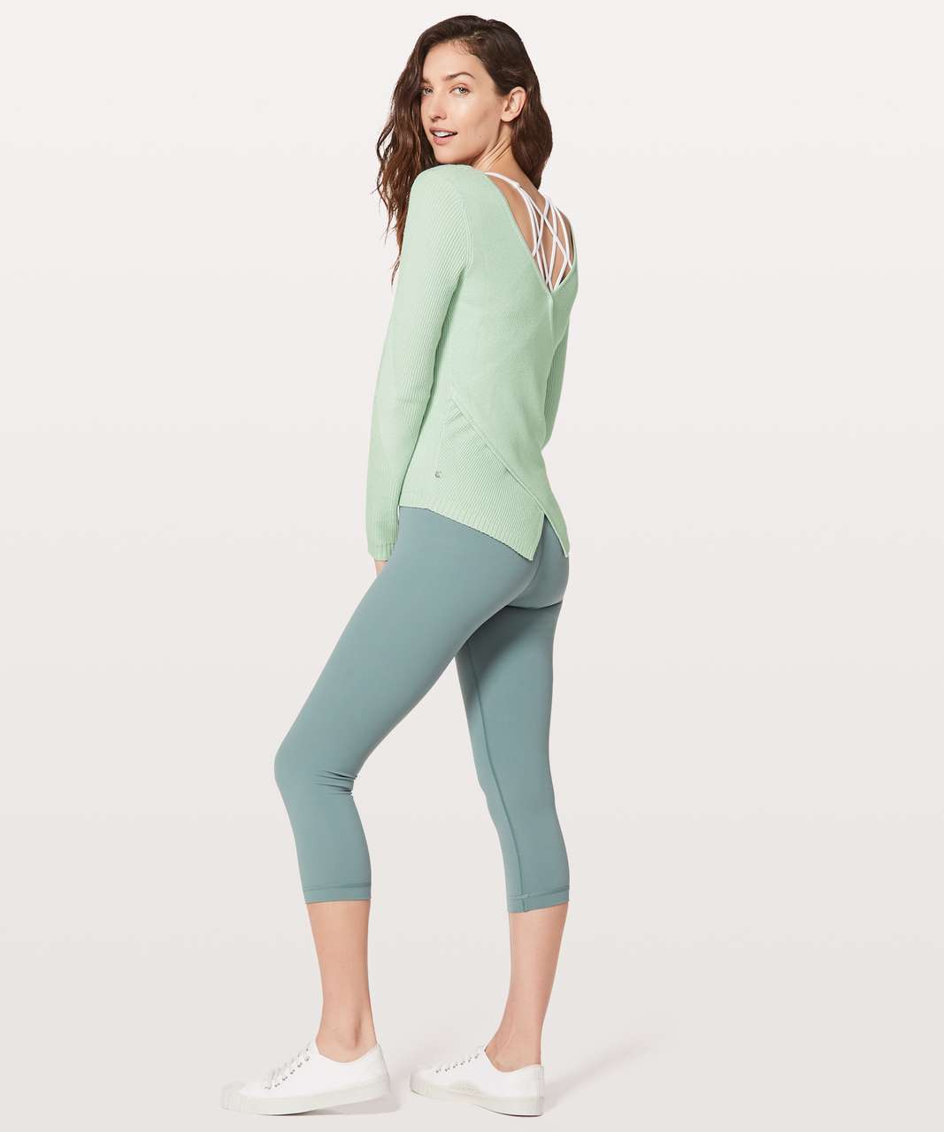 Lululemon Wrap It Back Sweater - Sea Breeze - lulu fanatics