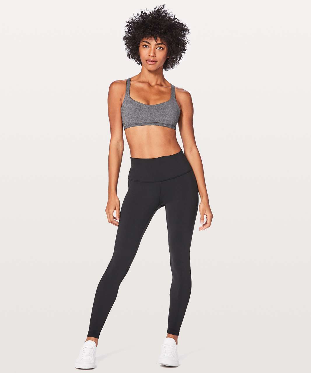 Lululemon Free To Be Zen Bra - Heathered Black / Sheer Lemon