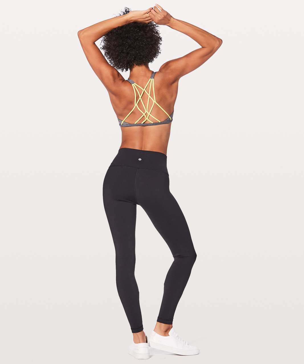 Lululemon Free To Be Zen Bra - Heathered Black / Sheer Lemon