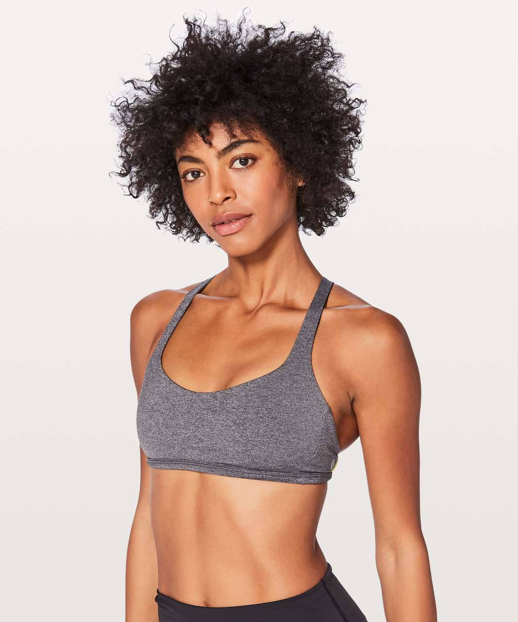 Lululemon Free To Be Zen Bra - Heathered Black / Sheer Lemon