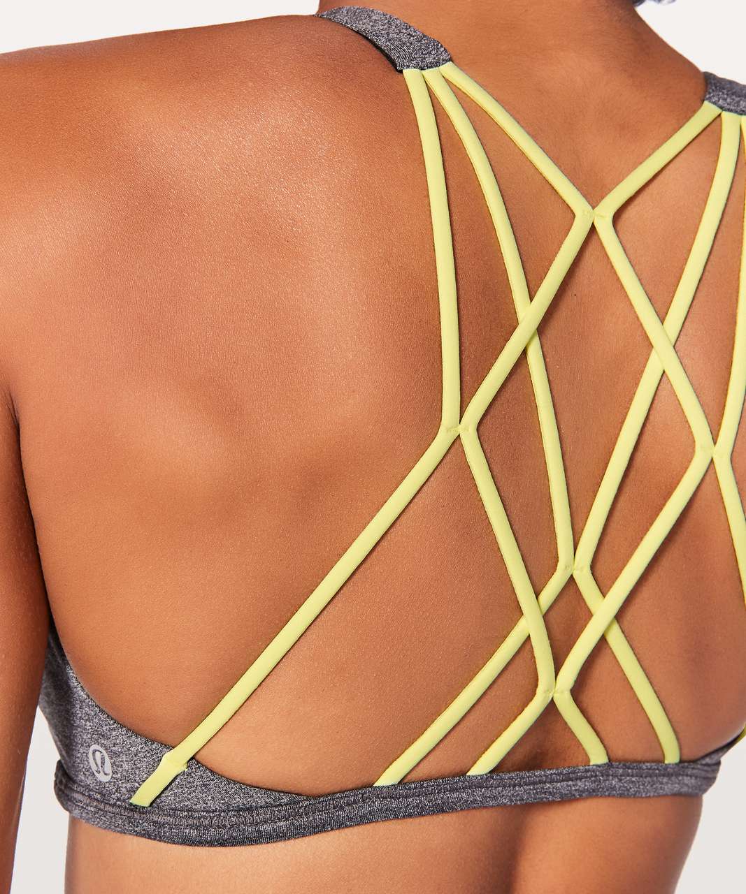 Lululemon Free To Be Zen Bra - Heathered Black / Sheer Lemon