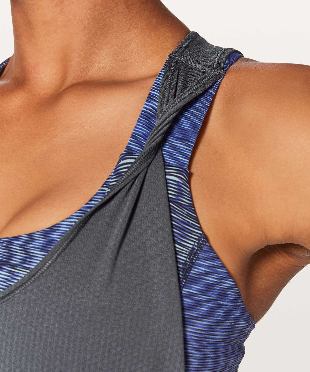 Lululemon Ready & Go Tank - Blue Tied / Linear Flux Ice Grey Multi