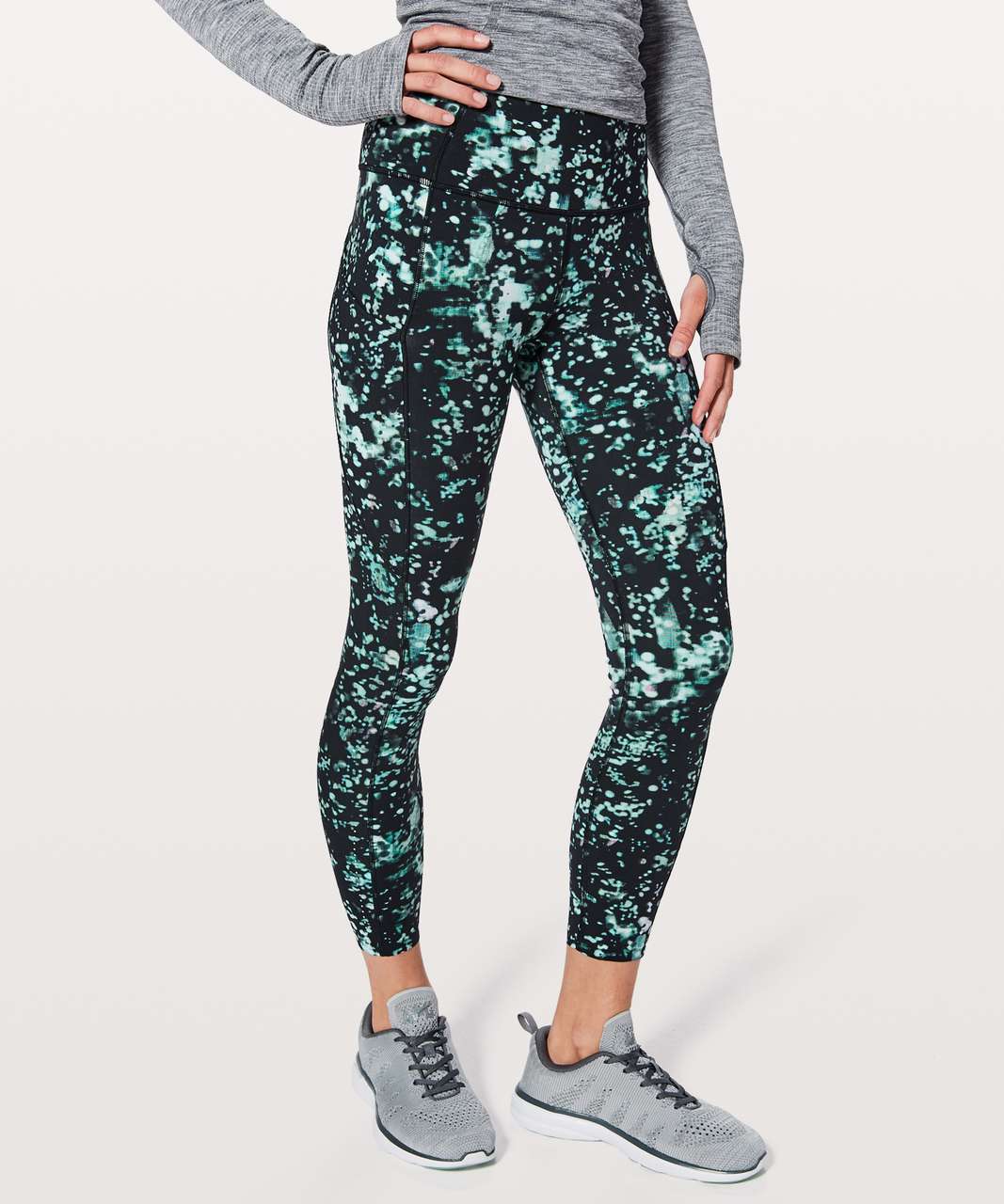 Lululemon Fast & Free 7/8 Tight II *Nulux 25" - Pixel Haze Multi Black