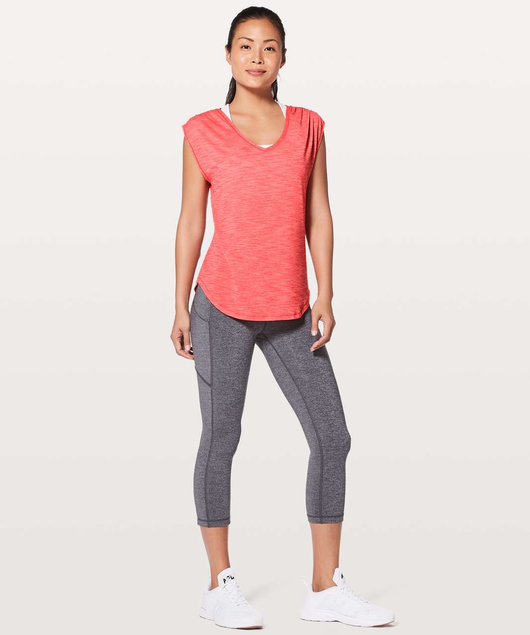 Lululemon Sweat Times Short Sleeve - Heathered Red Orange