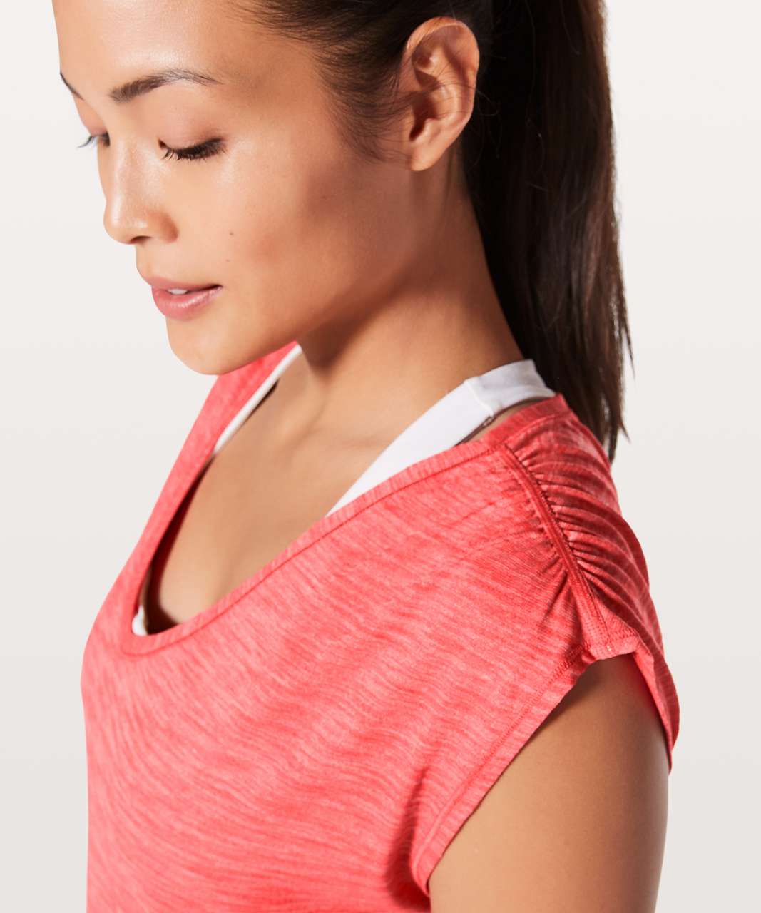 Lululemon Sweat Times Short Sleeve - Heathered Red Orange