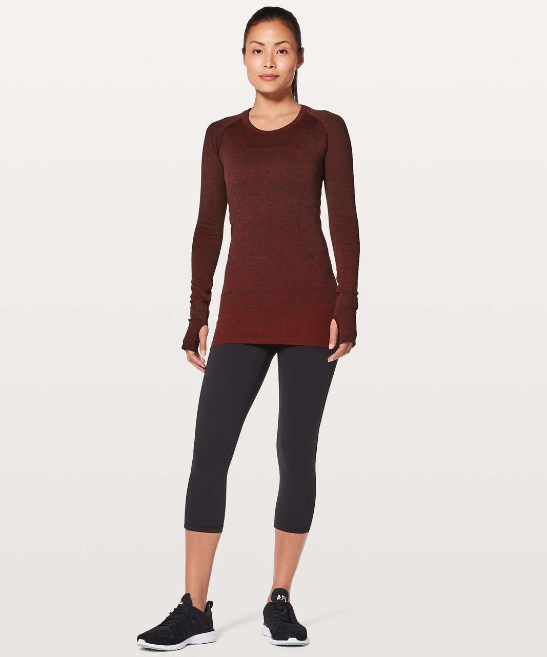 Lululemon Swiftly Tech Long Sleeve Crew - Lulu Red / Black