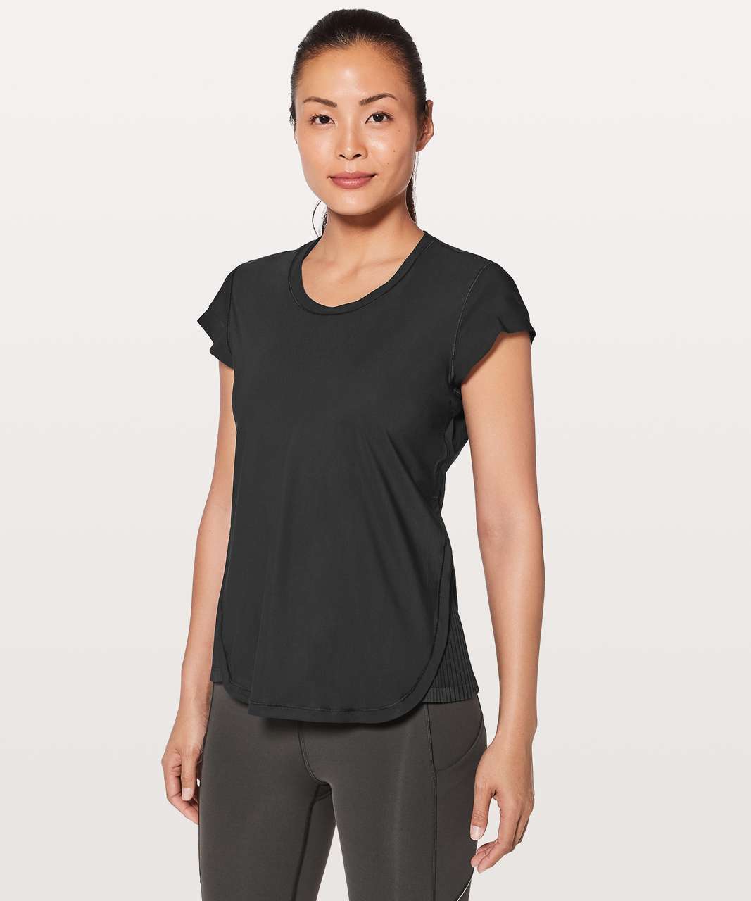 Lululemon Just Pleat It Short Sleeve - Black - lulu fanatics