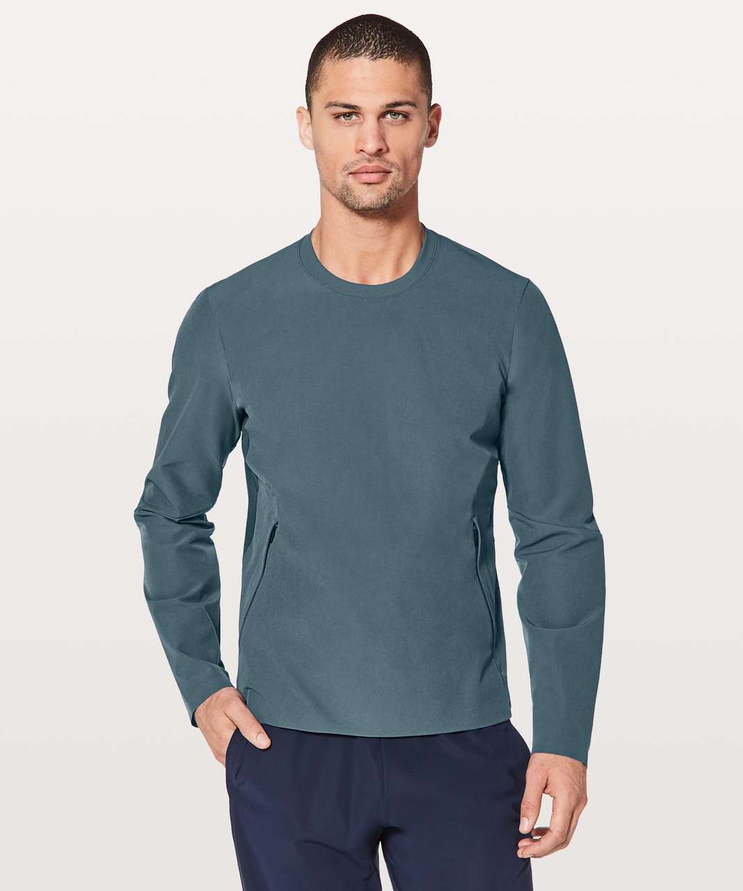 Lululemon Warp Lite Long Sleeve Crew - Iron Blue / Night Diver