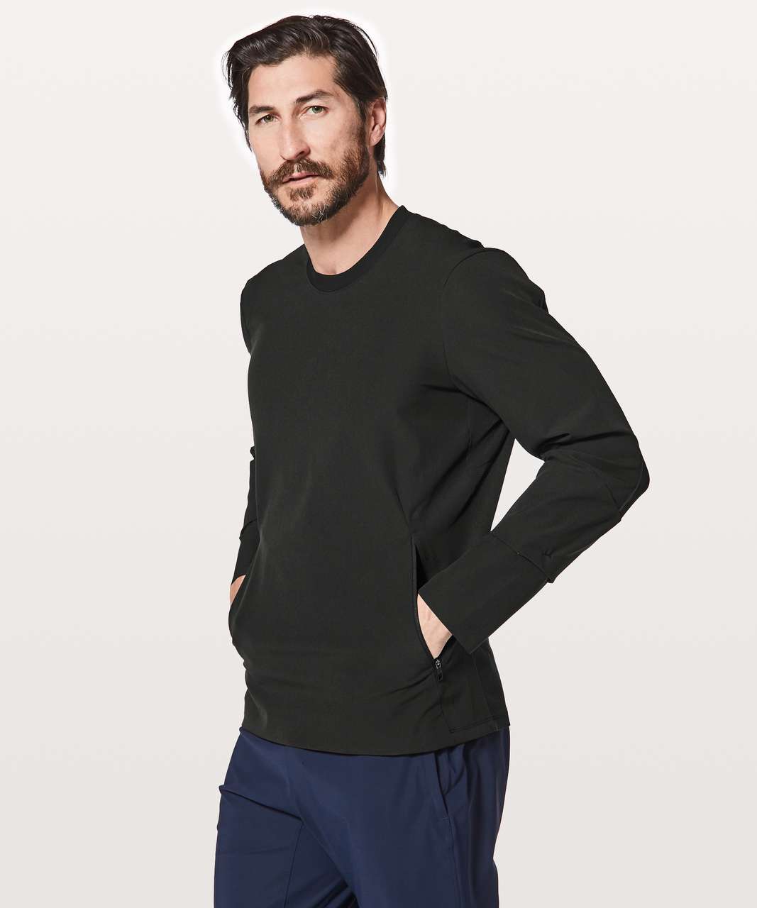 Lululemon Mesh Mixed Long-Sleeve Shirt - Black - lulu fanatics