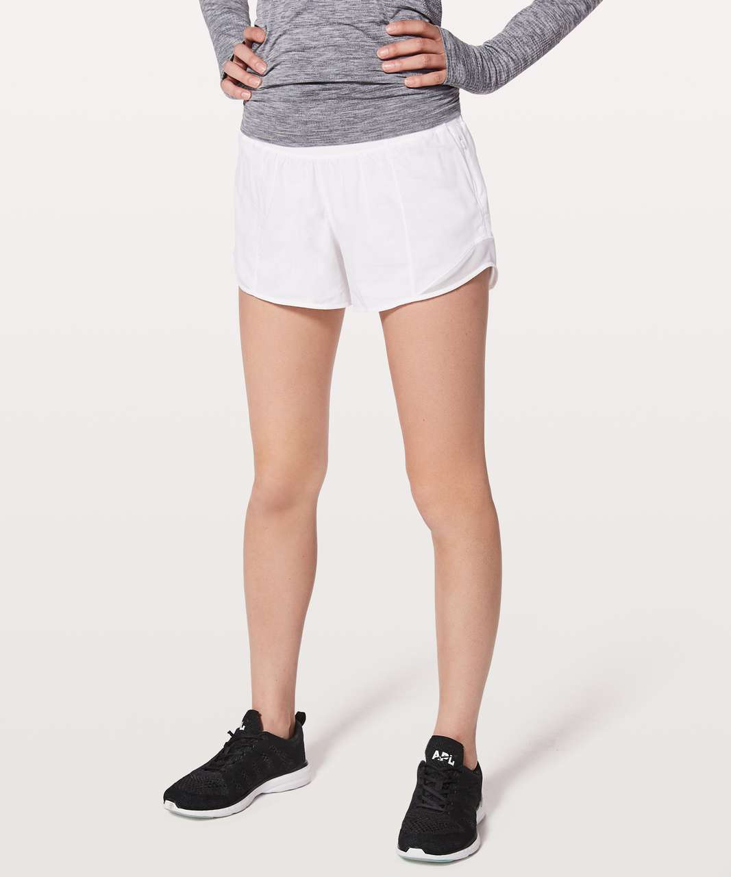 Lululemon Hotty Hot Short II *Long 4 - White - lulu fanatics