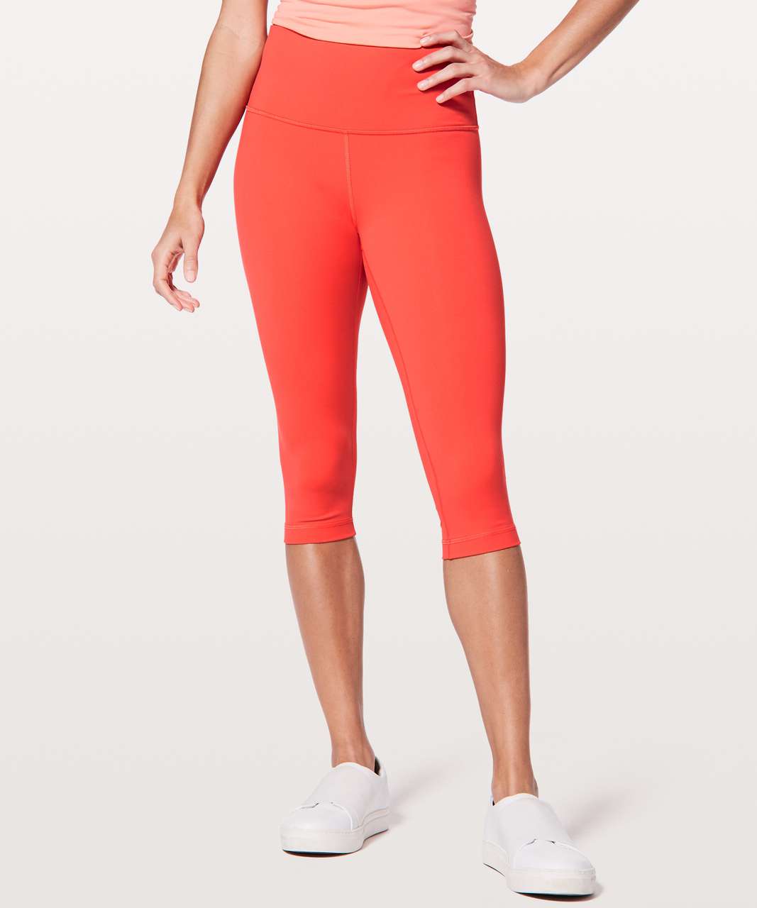 Lululemon Wunder Under Hi-Rise 1/2 Tight 17" - Red Orange