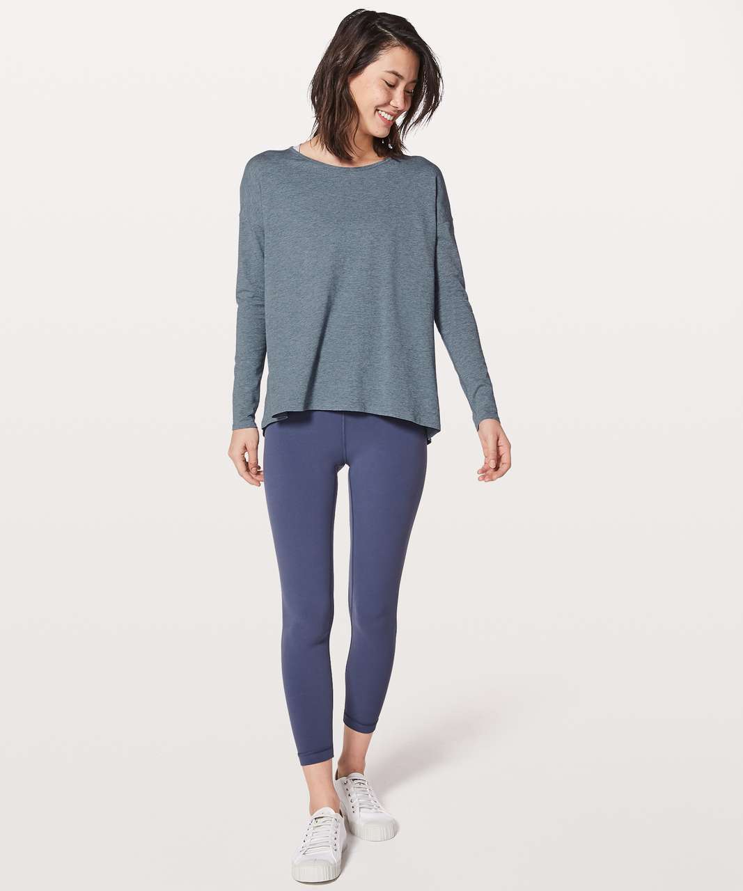 Lululemon Back Into It Long Sleeve - Heathered Sterling