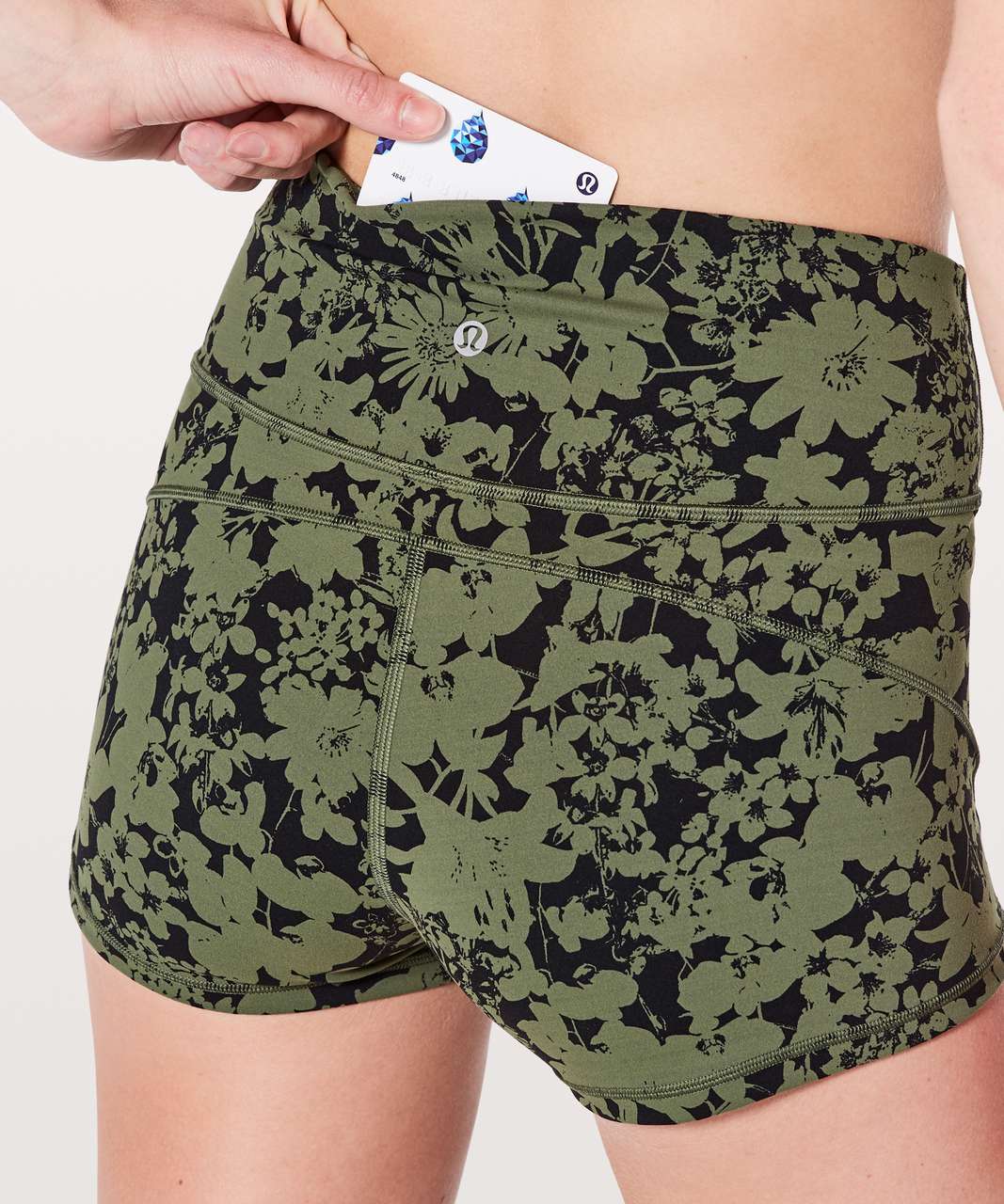 Lululemon In Movement Short *Everlux 2.5" - Efflorescent Barracks Green Black