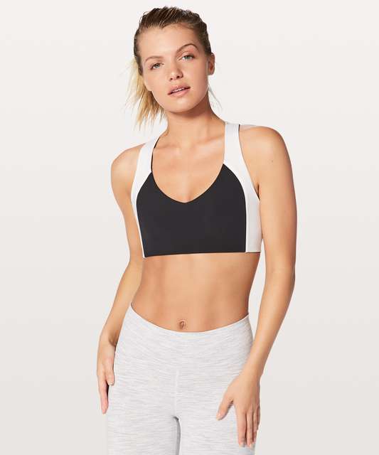 Lululemon Sweat Times Bra - CarmineTrue Red Black / Black - lulu fanatics