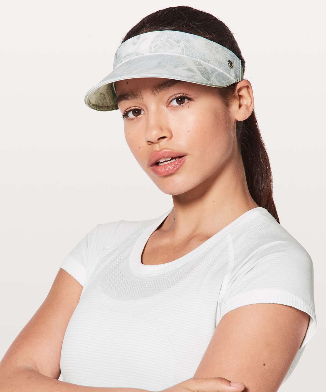 Lululemon Fast Paced Run Visor - Jasmine White Multi