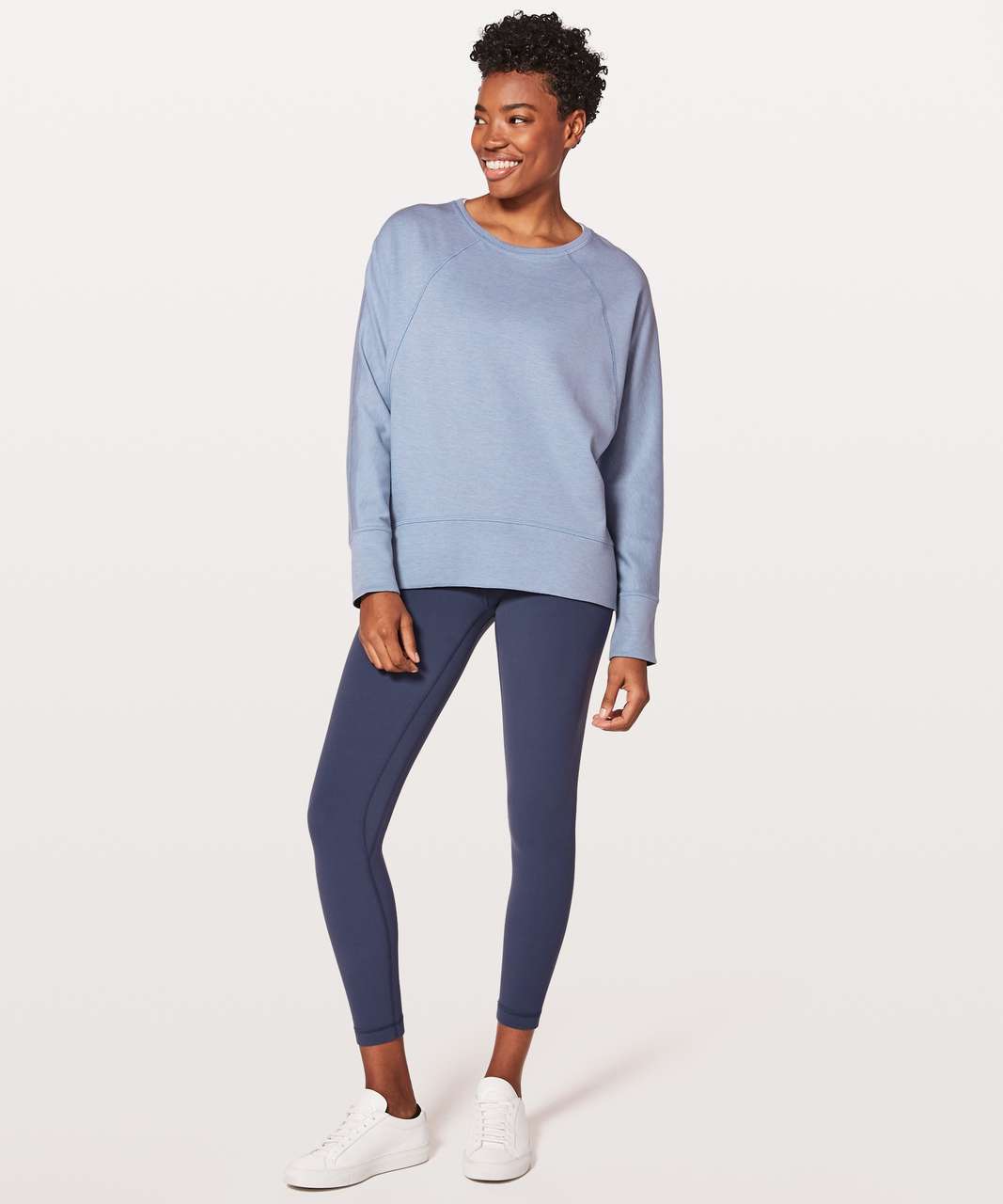 Lululemon Time Out Crew *Reversible - Heathered Deep Indigo / Heathered Hydrangea Blue