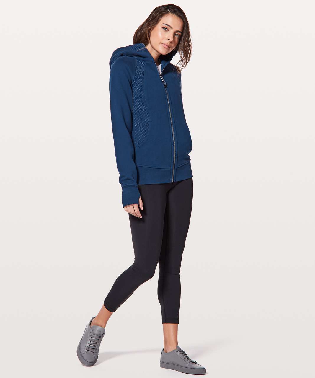 Lululemon Scuba Hoodie *Light Cotton Fleece Sashiko - Onyx Blue / Onyx Blue