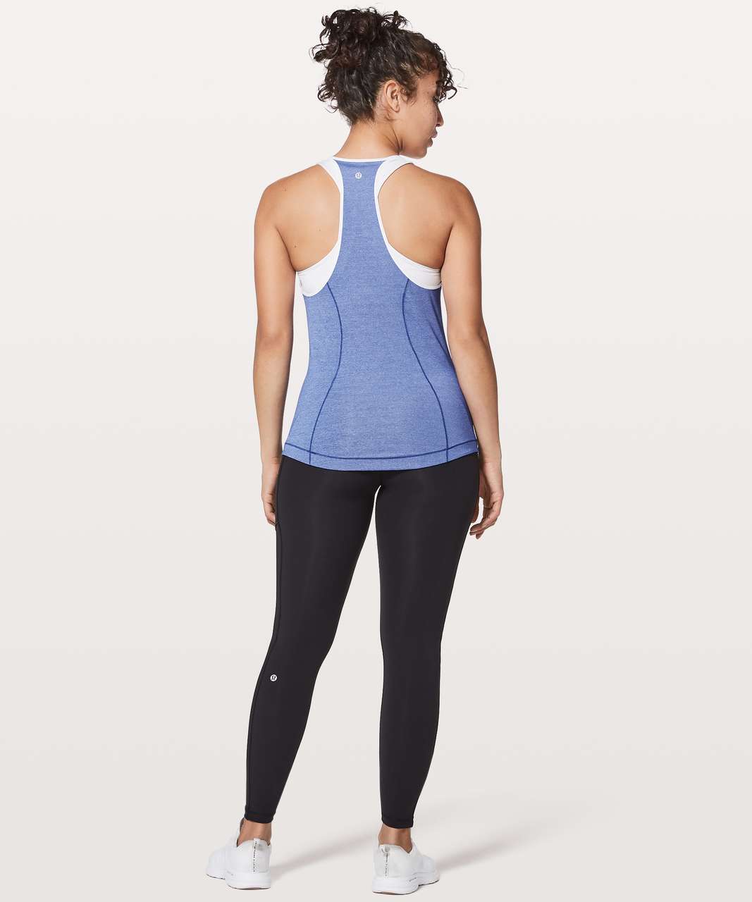 Lululemon Time To Sweat Tank - Heathered Moroccan Blue / White