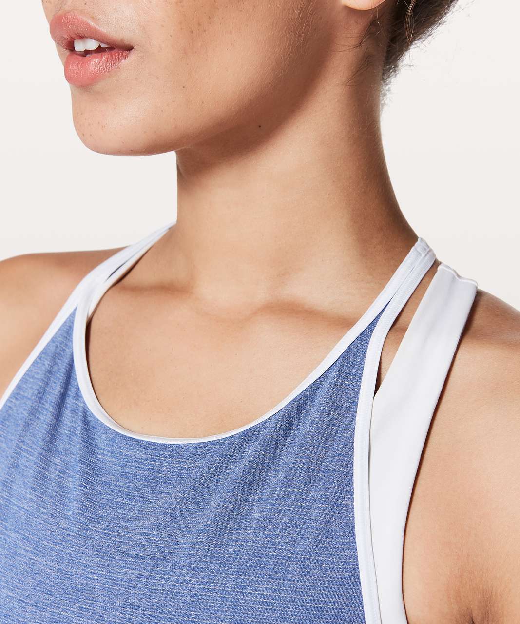 Lululemon Time To Sweat Tank - Heathered Moroccan Blue / White