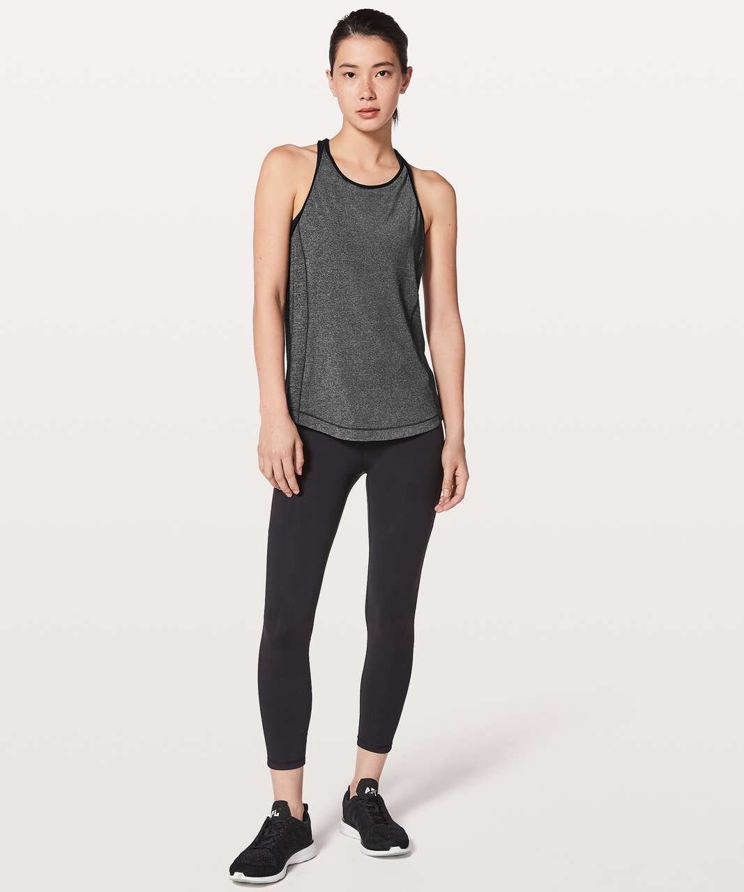 Lululemon Time To Sweat Tank - Heathered Black / Black