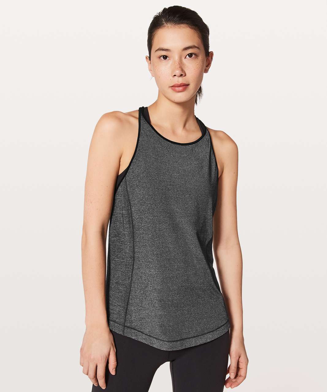 Lululemon Time To Sweat Tank - Heathered Black / Black