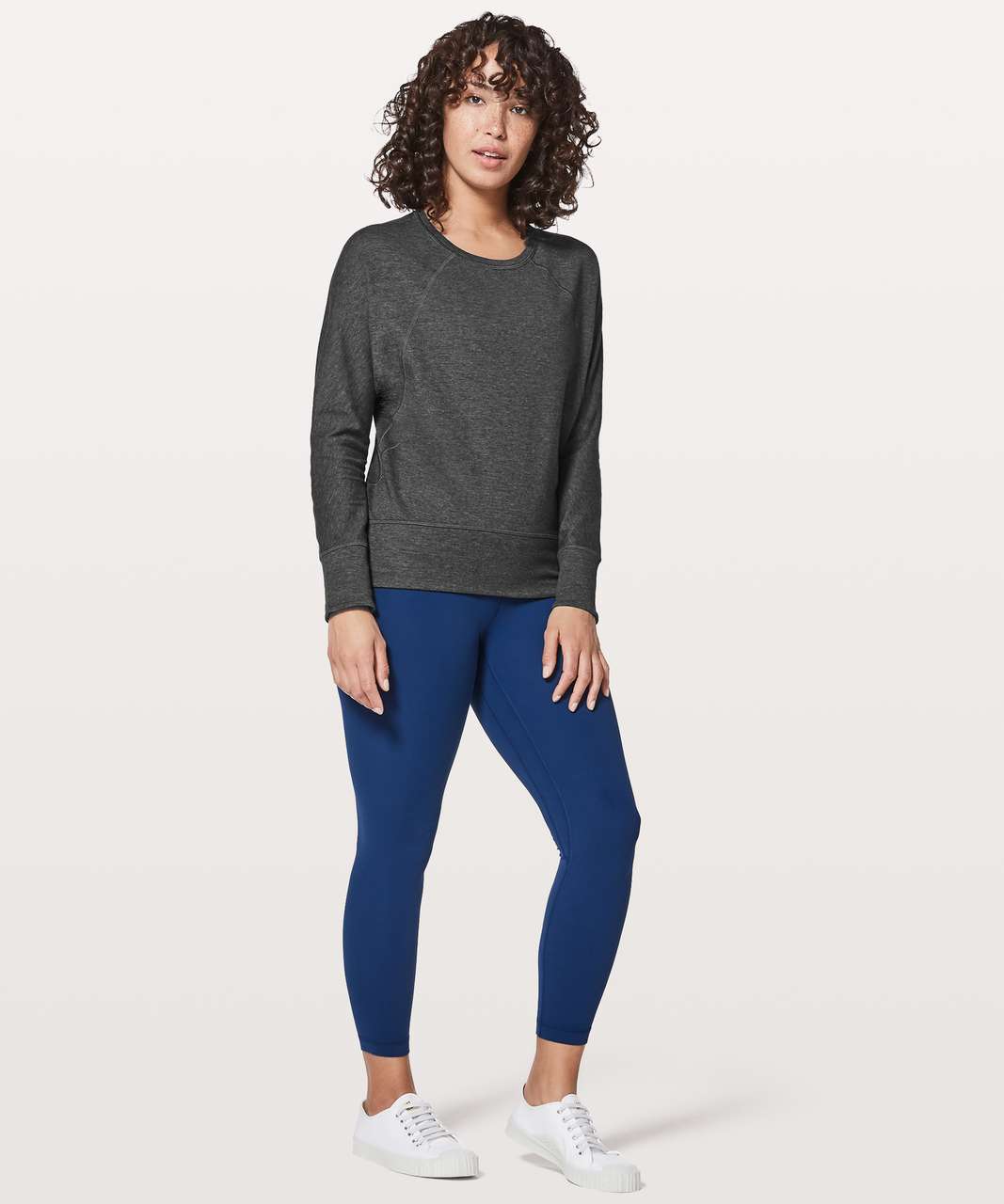 Lululemon Time Out Crew *Reversible - Heathered Kayak Blue / Heathered Dark Grey