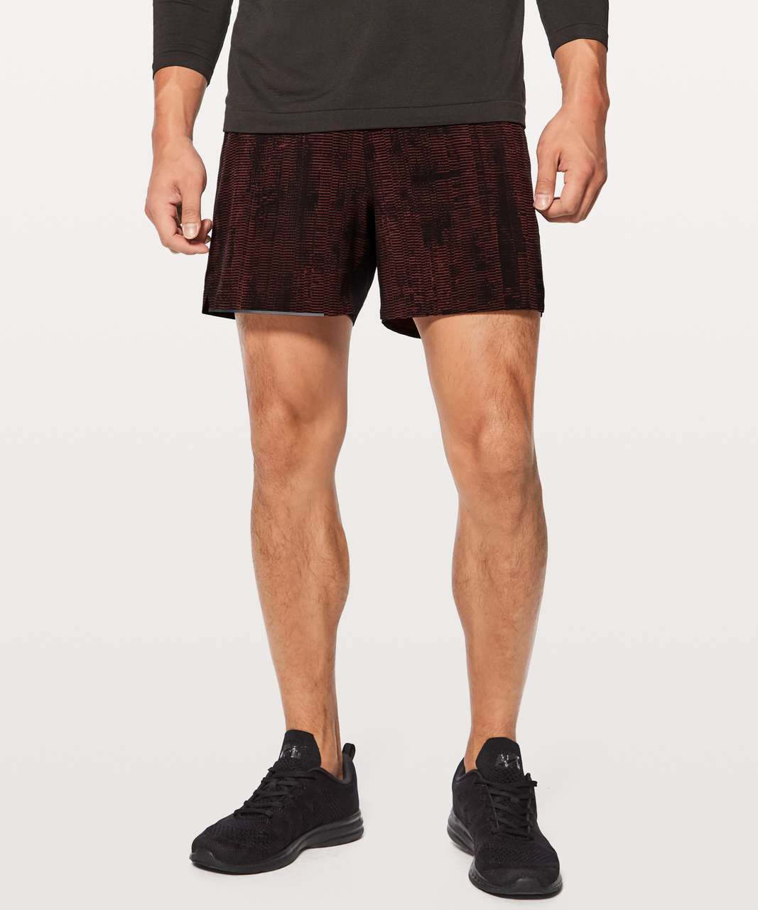 Lululemon Surge Short Linerless 5" - Matchstick Mahogany Black