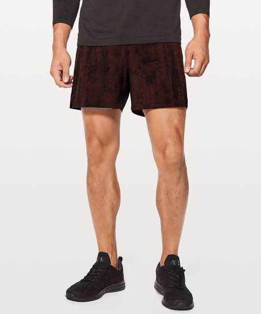 Surge Lined Short 6, Heather Allover Deep Coal Black