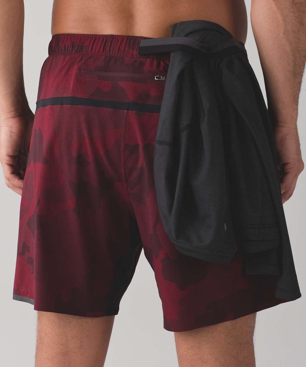 Lululemon Surge Short 7" - Smokescreen Camo Oxblood Rosewood