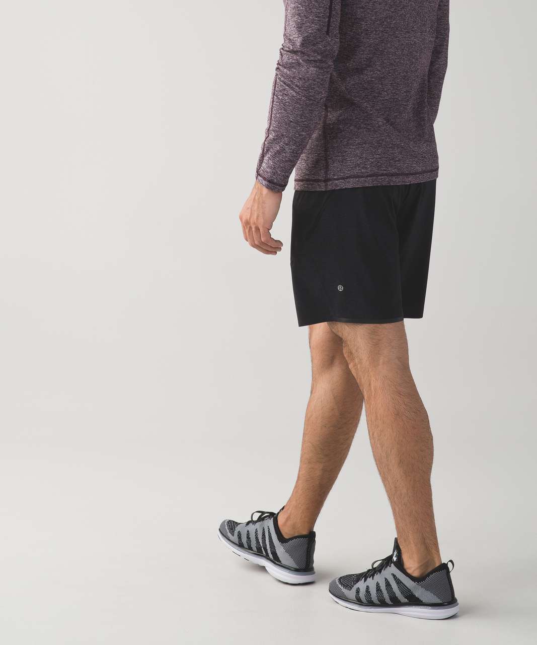 Lululemon Surge Short 7" - Heathered Texture Printed Coal Black