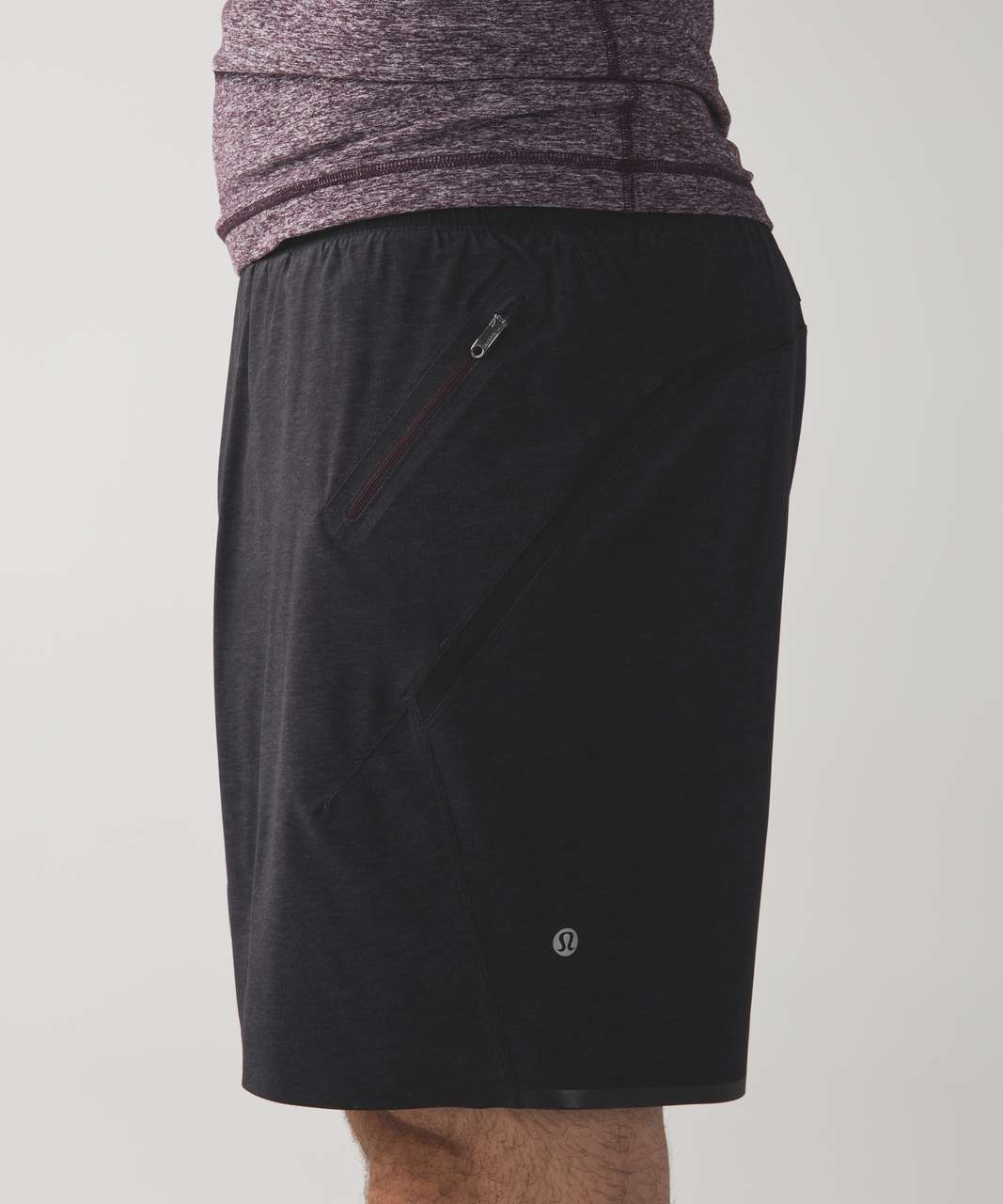 Lululemon Surge Short 7" - Heathered Texture Printed Coal Black