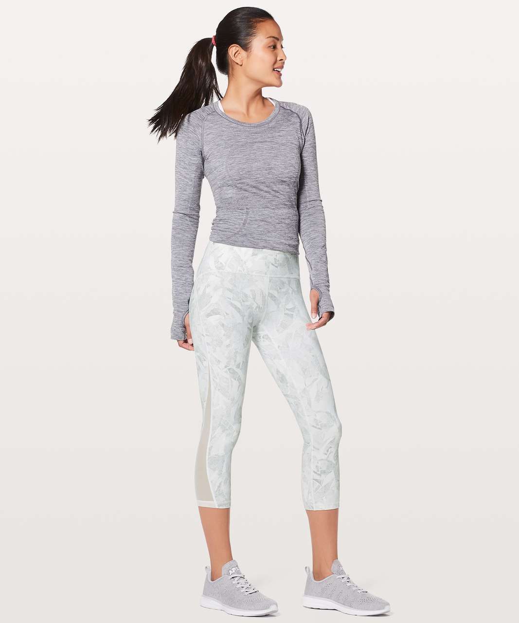 Lululemon Train Times Crop *21" - Jasmine White Multi / White