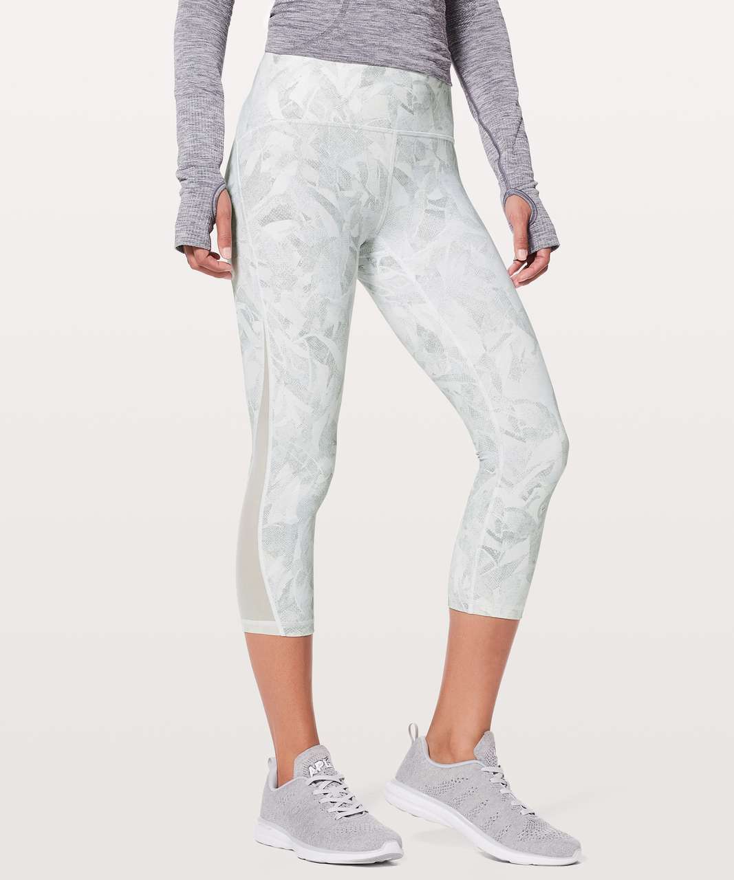 Lululemon Train Times Crop *21" - Jasmine White Multi / White